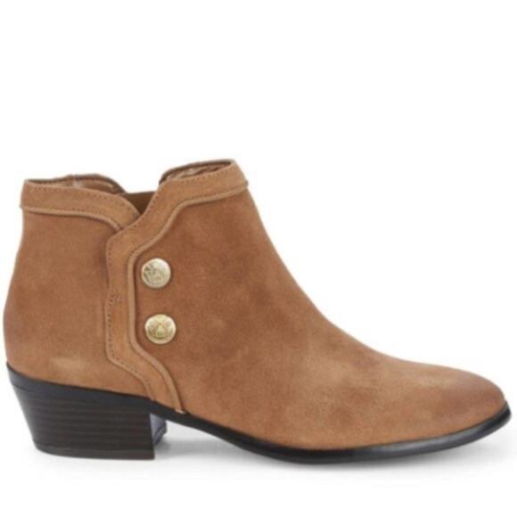 Sam Edelman Pacer Suede Ankle Booties Mocha Brown Size 8.5 - Picture 1 of 9